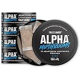 Fully Loaded Alpha Mushrooms - Adaptogen Nootropic Pouches (5-Pack, Mint) - - Lion's Mane, Cordyceps, & Chaga - 5 cans, 15 Pouches per can - Functional Mushrooms - Made in The USA