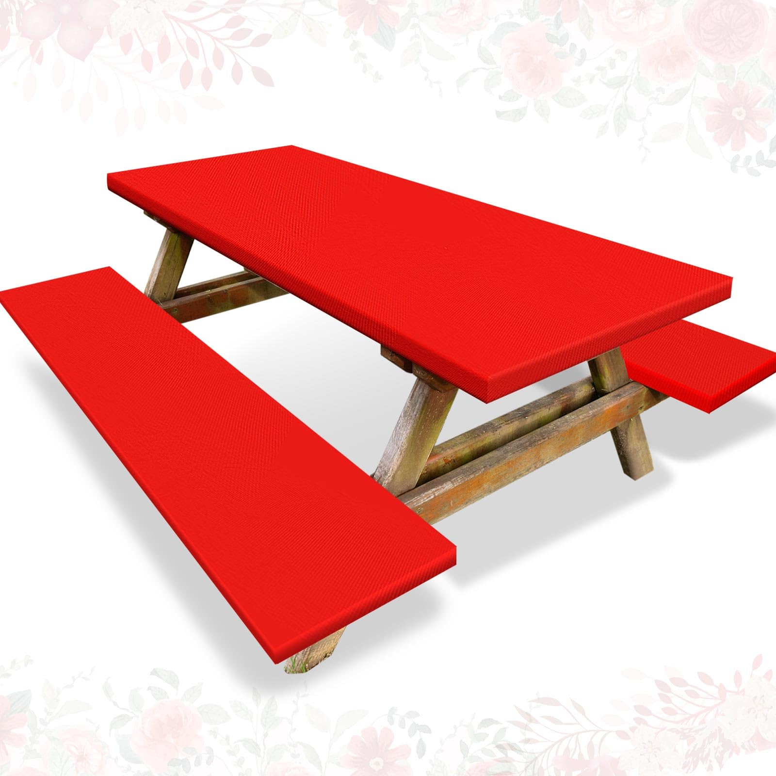 Photo 1 of ***MISSING PARTS***
Irenare 3 Pcs Picnic Table and Bench Fitted Tablecloth Cover for 6 Ft Table 30 x 72 Inch Vinyl Fitted Elastic Edges Waterproof Wipeable Tablecloth for Indoor Outdoor Picnics Patio Camping (Red)