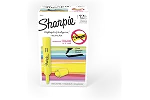 Sharpie Tank Highlighters, Chisel Tip, Fluorescent Yellow, 12 Count
