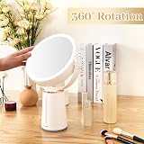 Auxmir 7.5" Double-Sided Magnifying Makeup Mirror with 52 LED Lights view 2