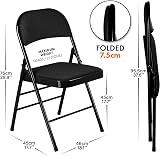 Nyxi Set of 2 Folding Chairs Padded Seat Metal Frame 135kg Black view 2