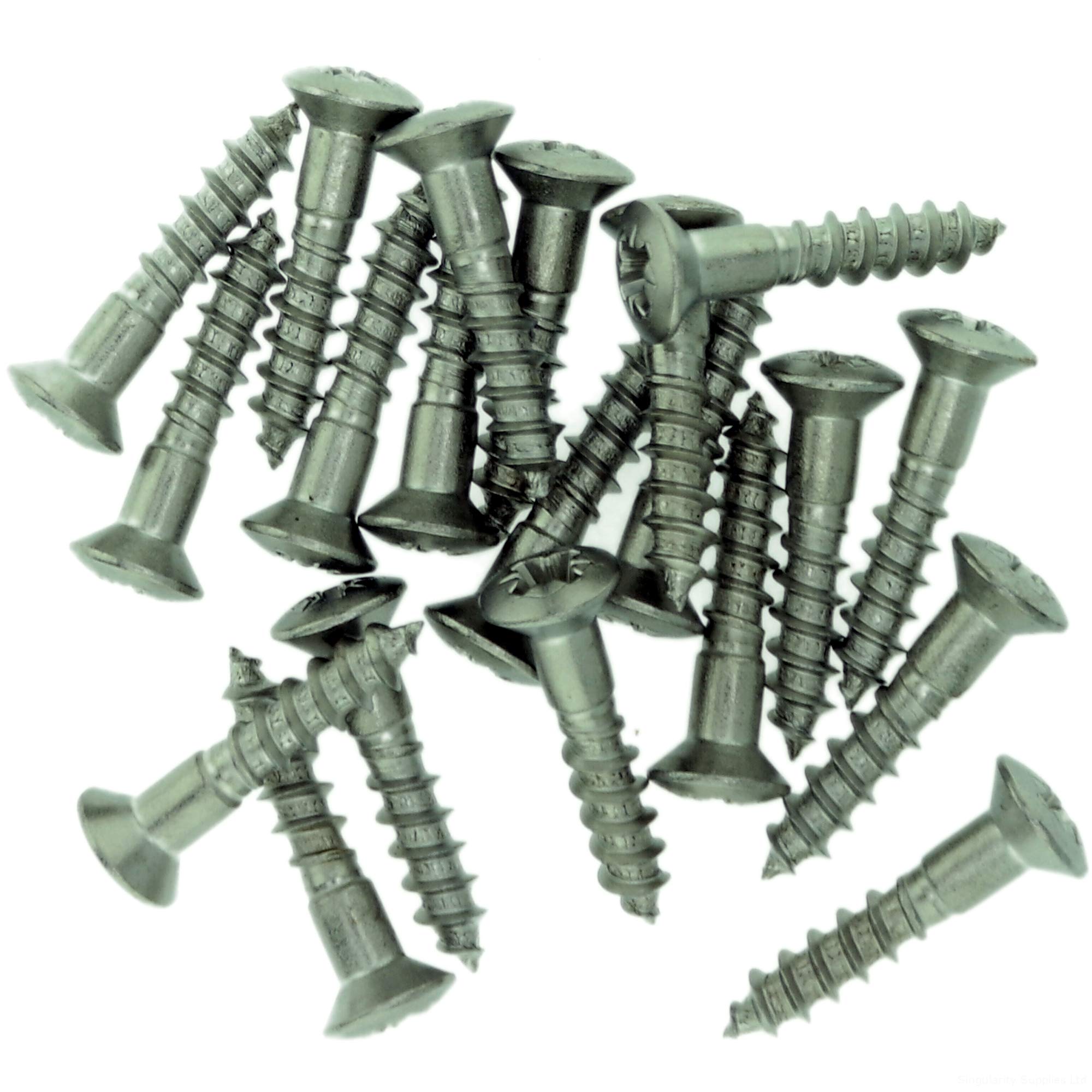 No.8 x 1.78 (4.0mm x 45mm) Pozi Raised Countersunk Wood Screw - Stainless Steel (A2) (Pack of 20)