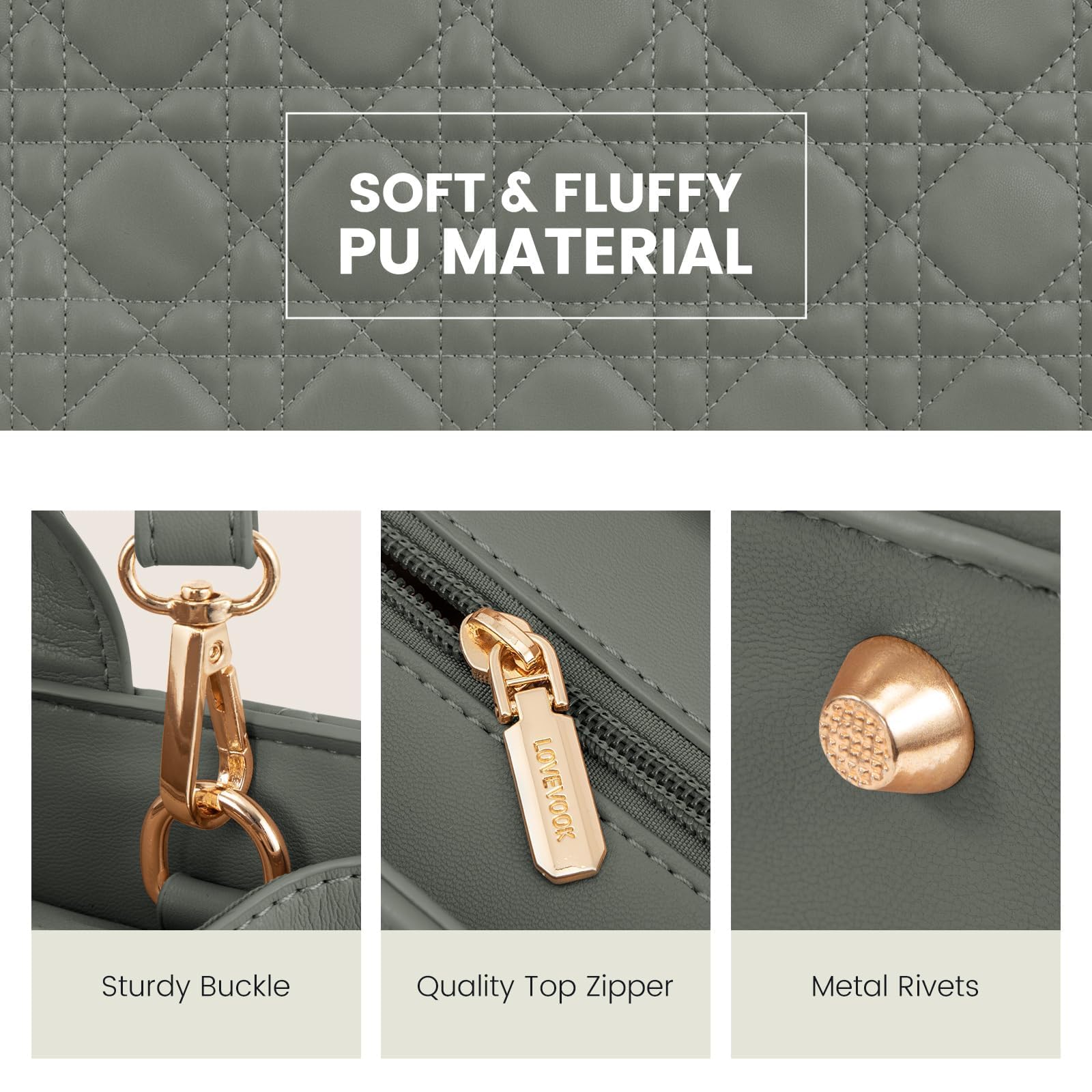 LOVEVOOK Purses and Handbags for Women, Handbags Shoulder Bags Black Purses and PU Leather Top Handles for Lady
