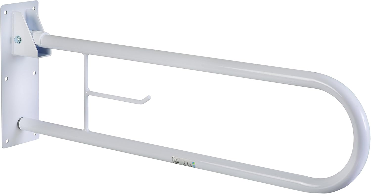 HealthSmart Fold Away Grab Bar Handrail Shower Safety Rail, White: Health & Personal Care