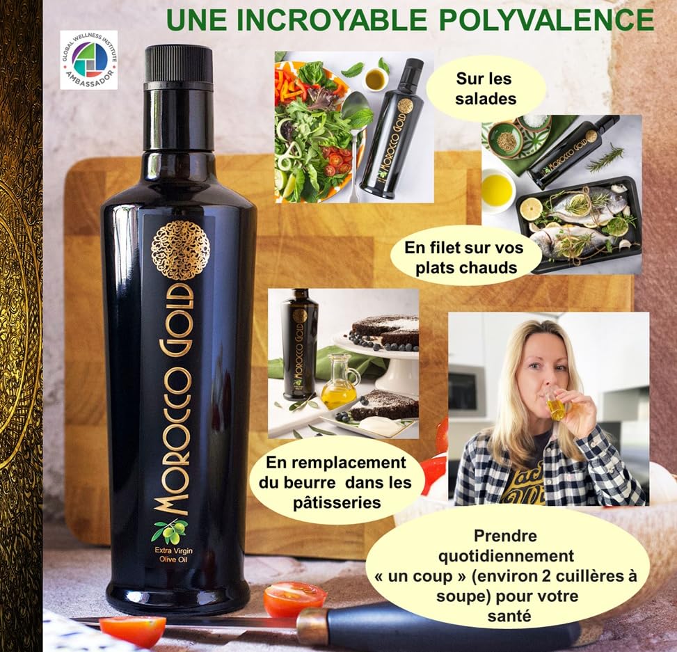 Morocco Gold Extra natives Olivenöl der neuen Ernte Frühe Ernte – kaltgepresst – reich an Polyphenol 652 mg/kg – EVOO – Neue Ernte – Rein und natürlich. 500 ml 8