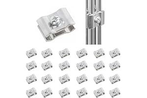NEESEEYEE 24 Pcs Gridwall Wire Grid Panel Connector with Screws Metal Joining Clip Accessories for Wall Grid Panels White