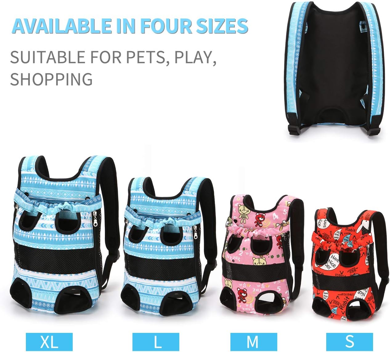 PETCUTE Pet Carrier Backpack Dog Chest Carrier Adjustable Pet Legs Out
