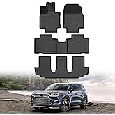 Highlander Floor Mats-Floor Liner for Toyota Highlander 7 Seate 2020-2025 (Not Hybrid, Not Grand Highlander), w/Center Console 3 Row Set Black All Weather Floor Mat for Highlander Accessories