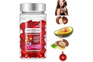 SDJUFEI Hair Treatment Serum, 40 Pcs Vitamin Capsule with Moroccan Oil, Restores Dry Frizzy Hair, No Rinse, for Hair Repair