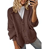 Dokotoo Women's 2026 Fashion Casual Open Front Long Sleeve Chunky Knit Cardigans Sweaters Outerwear Coats