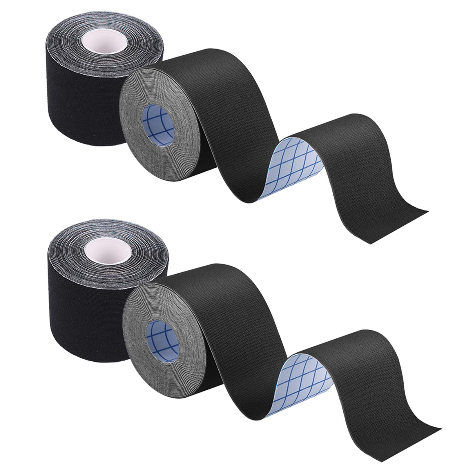 Photo 1 of 4 Rolls Kinesiology Tape, Waterproof Breathable Muscle Tape Athletic Elastic Tape 16.5ft Uncut Rolls for Knee Pain, Elbow & Shoulder Muscle for Sport Gym Fitness Running, Black