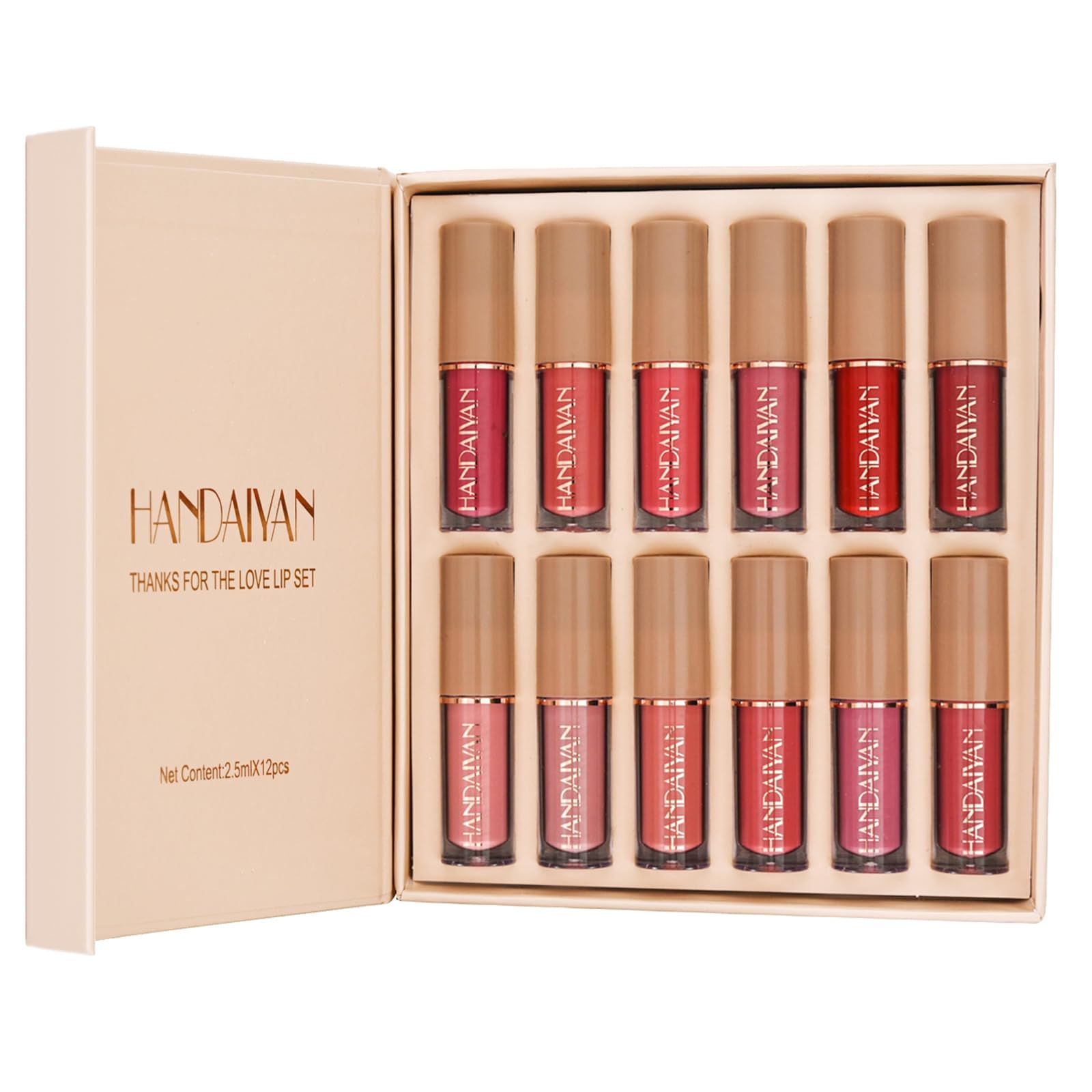 12 Colors Nude Liquid Lipstick Makeup Set Velvet Matte Long-Lasting Waterproof Non-Stick Cup Not Fade Pink Lip Gloss Red Lipstick Makeup Set Gift Kit For Women (Set B) — image 1