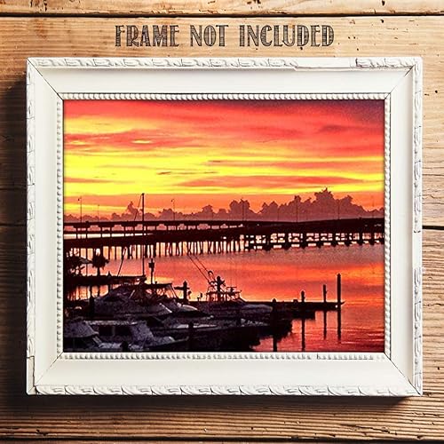 Amazon Com Tropical Sunset Marina Overlooking Island Bridge