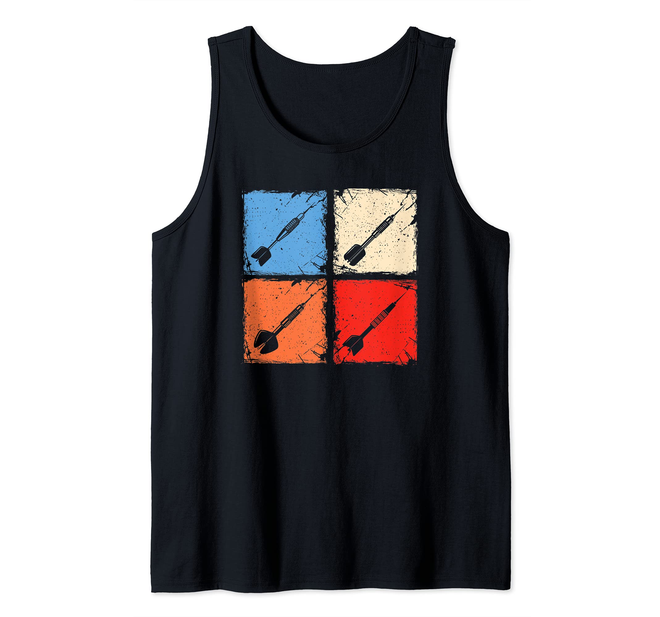 Darts retro squares darts player Tank Top
