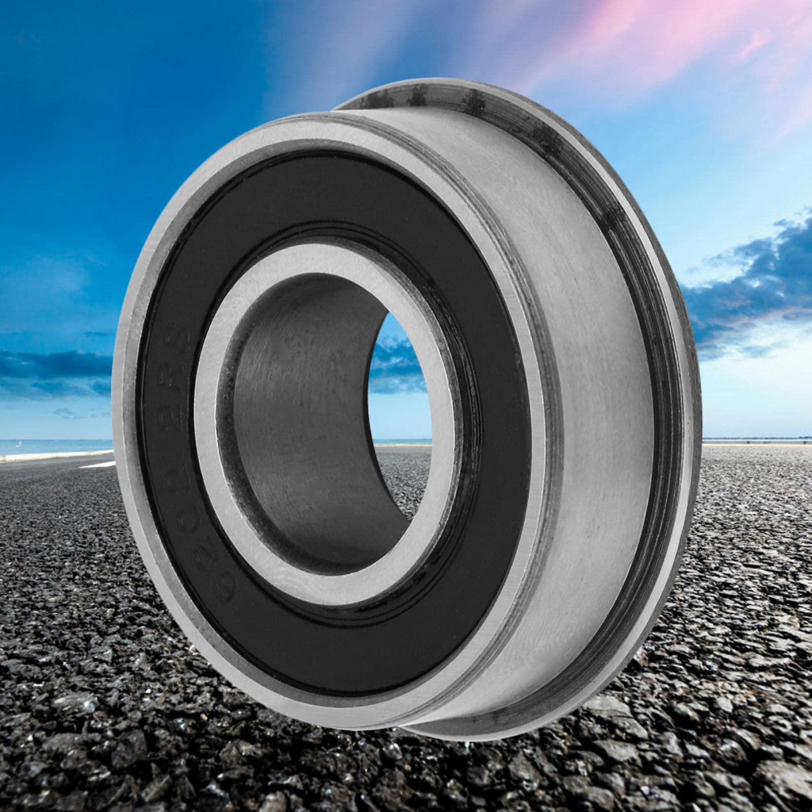 F6202RS Deep Groove Ball Bearing,OD 38mm ID 16mm Bearing Steel Miniature Bearing, Flange Double Sealed Ball Bearings,for Construction Machinery, Construction Machinery, Roller Skates, Yo-Yo Etc