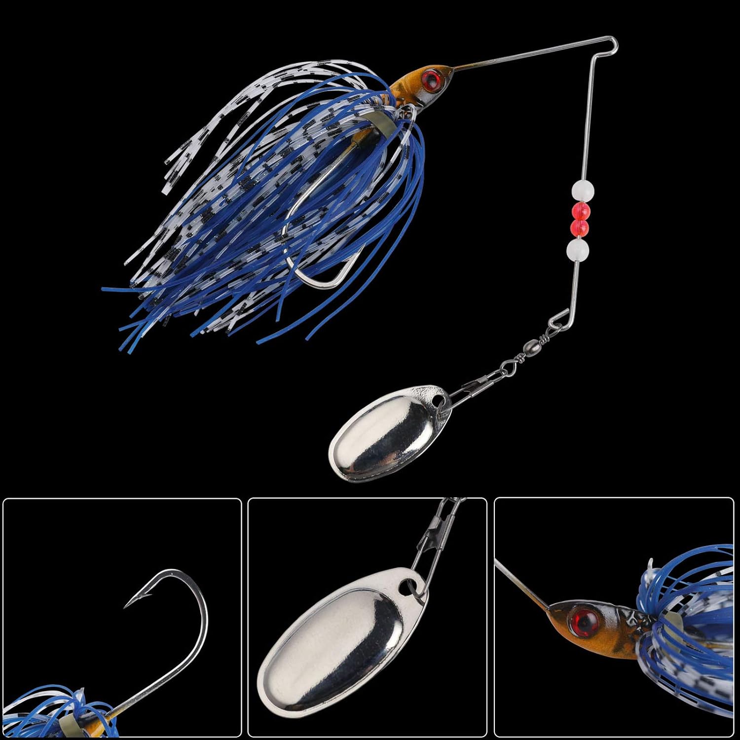 Bass Spinnerbait, 6 Pcs Fishing Lures Spinner Baits, Fishing Hard Spinner Lures, Bass Trout Salmon Hard Metal Spinnerbait by Free Fisher : Fishing Spinners And Spinnerbaits : Sports & Outdoors
