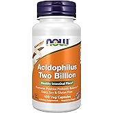 NOW Foods Supplements, Acidophilus, Two Billion, Strain Verified, Healthy Intestinal Flora*, 100 Veg Capsules