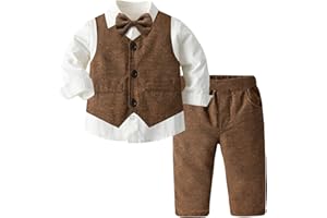 SANGTREE Baby Boys Toddler Gentleman Kids Formal Outfits Long Sleeve Suit Clothing Set 3 Months - 9 Years
