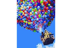 Komking Paint by Number for Adults Kids, Paint by Number Kits on Canvas, DIY Acrylic Painting Kits for Art Crafts Gift, Colorful Balloon 16x20inch Without Frame