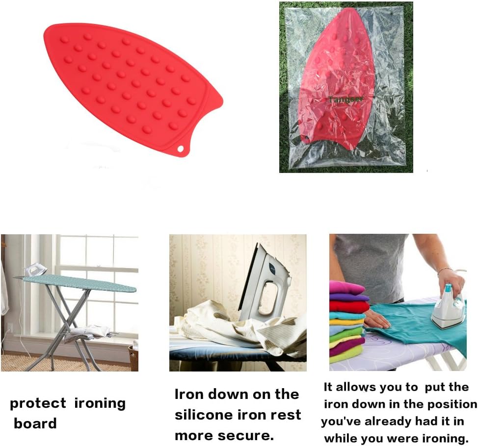 Tangser Multipurpose Silicone Iron Rest Pad for Ironing Board Hot Resistant Mat,Silicone Heat Resistant Iron Rest Pad (Red): Home & Kitchen