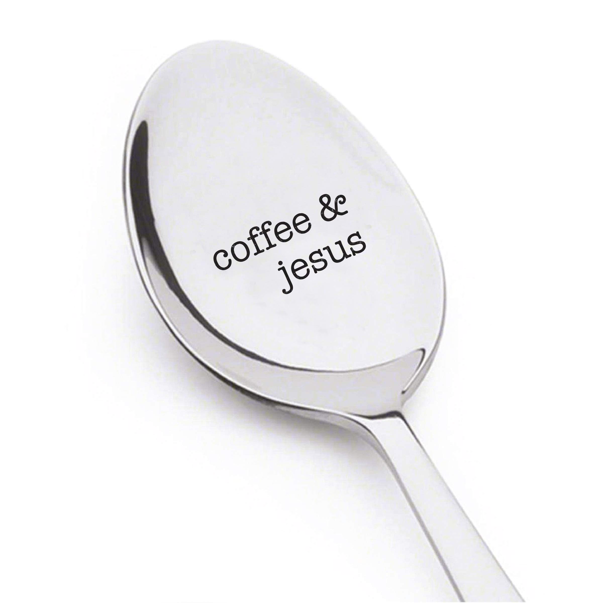Buy coffee Jesus engraved spoon Christian Gifts for her Pastor Gift
