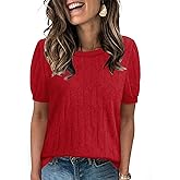 Sampeel Short Sleeve Sweater for Women Round Neck Knit Work Tops Beach Fashion Vacation Clothes Summer Outfits 2026