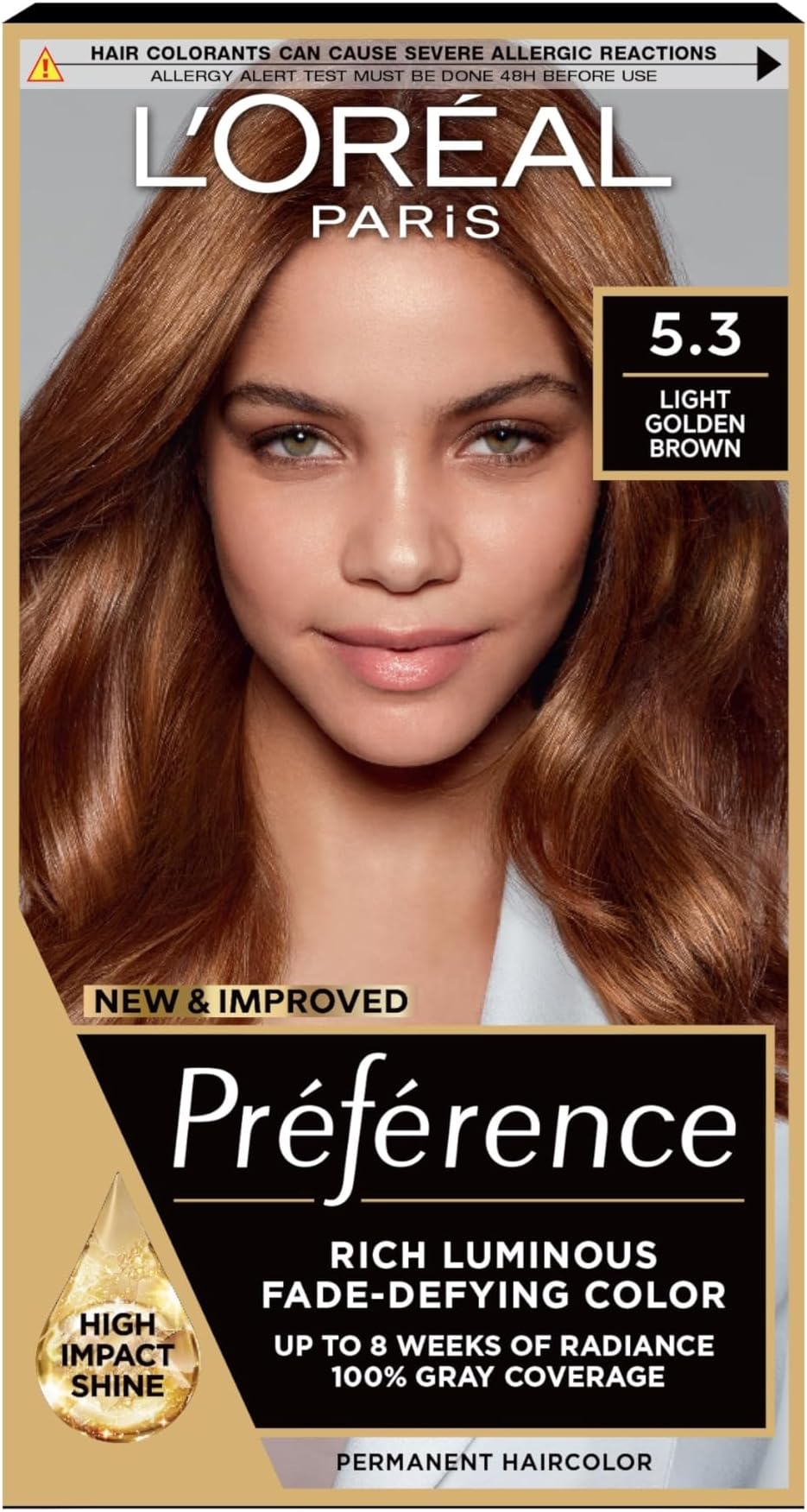 L'Oreal Paris Preference 5.3 Virginia Hair Dye Permanent Color Shine Oil