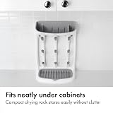 OXO Tot Space Saving Drying Rack – Upright, 9 Hooks, Removable Tray view 3