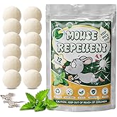 Mouse Repellent Balls 12 Pack,Natural Peppermint Oil Moth Balls for Indoor Outdoor, Long-Lasting Mice Repellent,Repel Squirrels Spiders Cockroach Ant and Rodents,Pet & Humans Safe