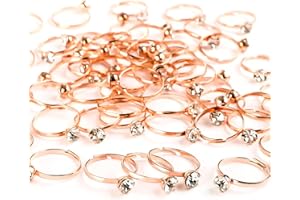 Naler 52pcs Bridal Shower Rings Diamond Engagement Rings for Bachelorette Party Supplies, Wedding Table Decorations, Party Ga