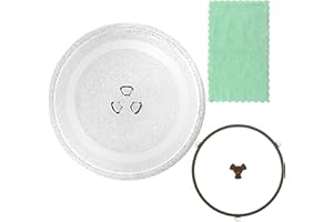 LUBIYACK 12.75" Glass Microwave Plate Replacement for WB49X10074 3390W1A027A Microwave Turntable Tray Oven Rotating Dish Tray with Y shaped design for Better Reheating and Even Heat Distribution