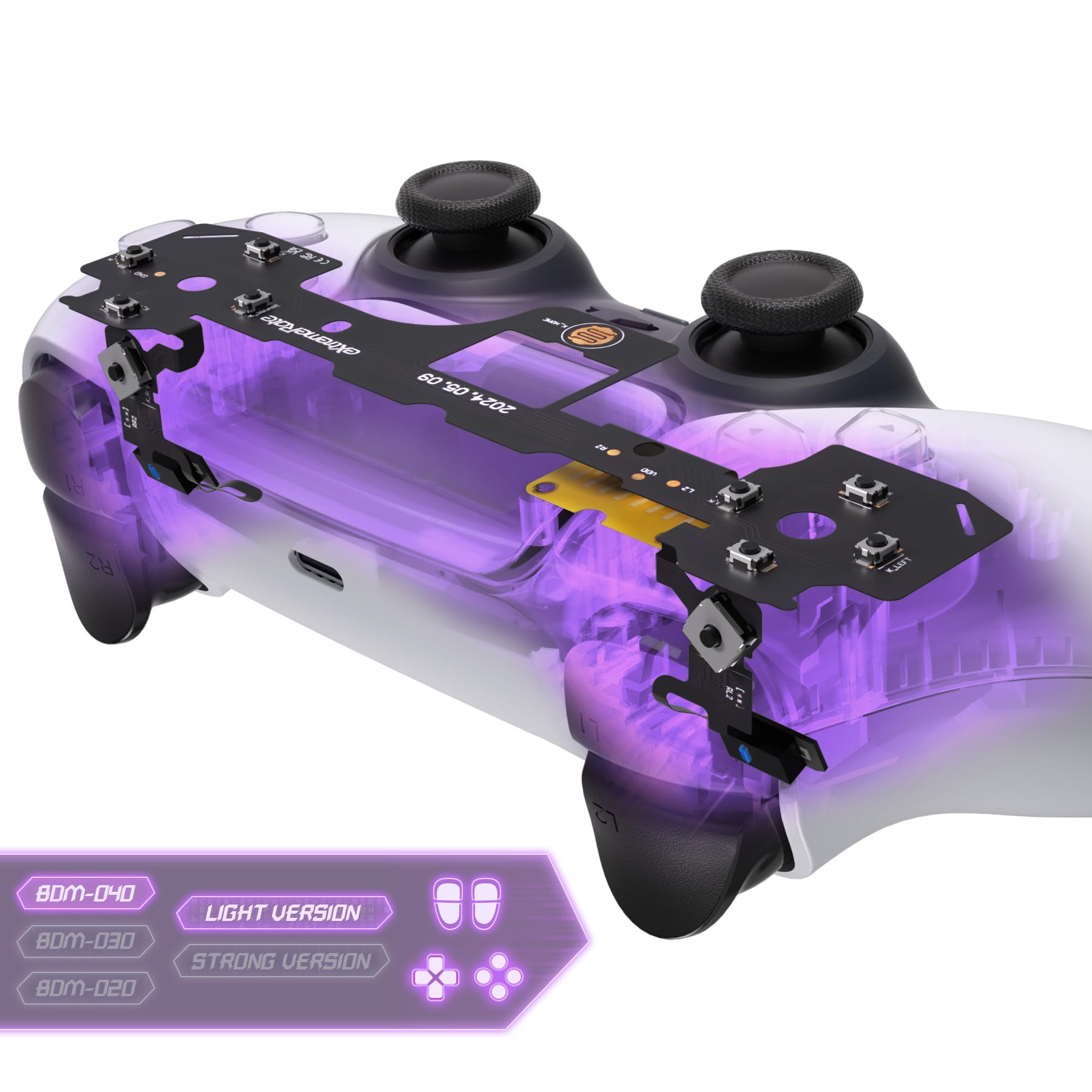 eXtremeRate Light Version Whole Clicky Kit for PS5 Controller BDM-040 Shoulder Face Dpad Buttons, Micro Switch L2R2 Clicky Hair Trigger Kit & Tactile L1R1 Face Buttons Mouse Click for PS5 Controller