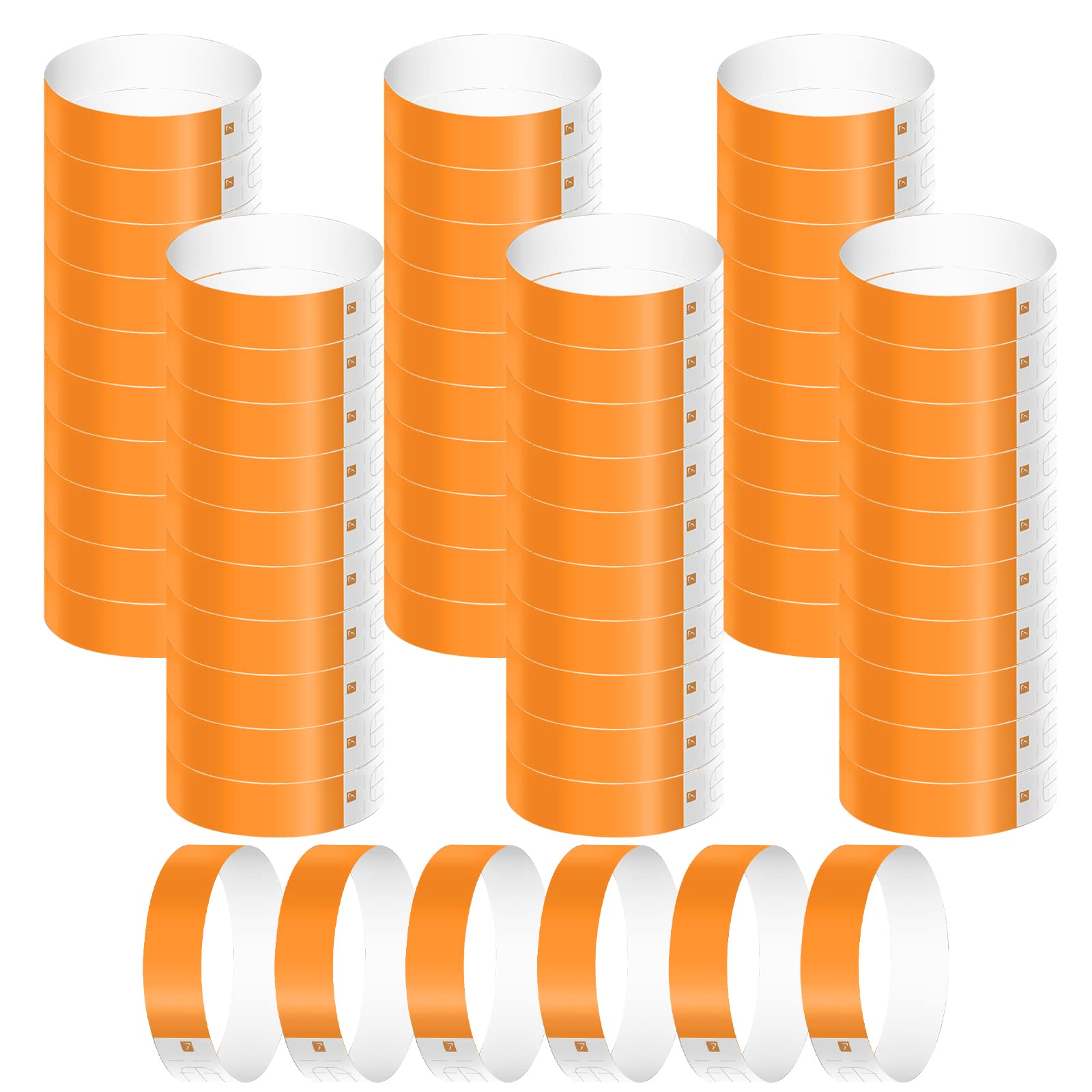 KINBOM 600pcs Neon Wristbands, Waterproof Paper Wristbands Paper Bracelets for Events Colorful Wrist Party Bands Entrance Wristbands for Music Festival Concert Contest (Orange)