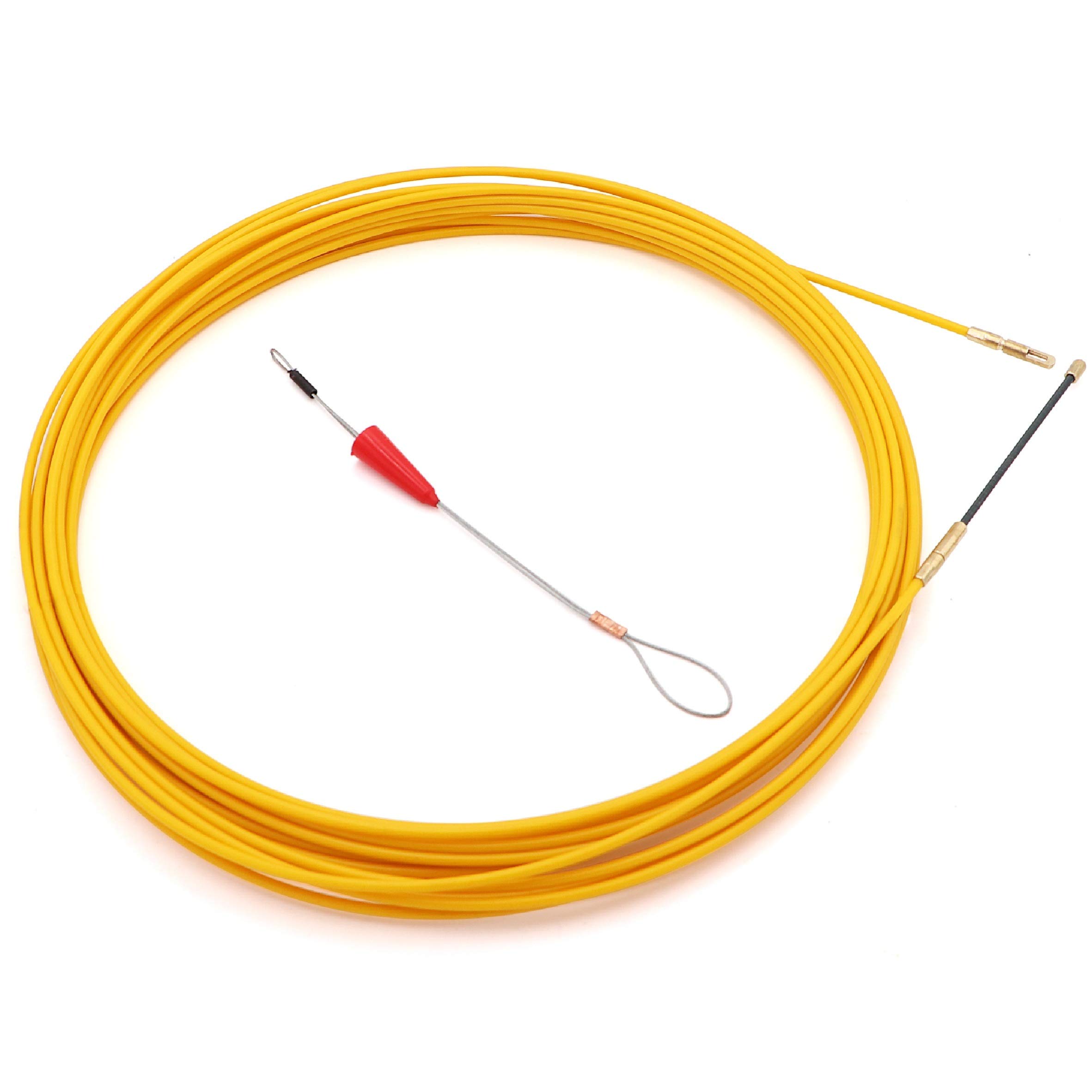 Jeemitery 50 Feet Fiberglass Cable Wire Running Rod Coaxial Electrical Connectable Fish Tape Pull Kit