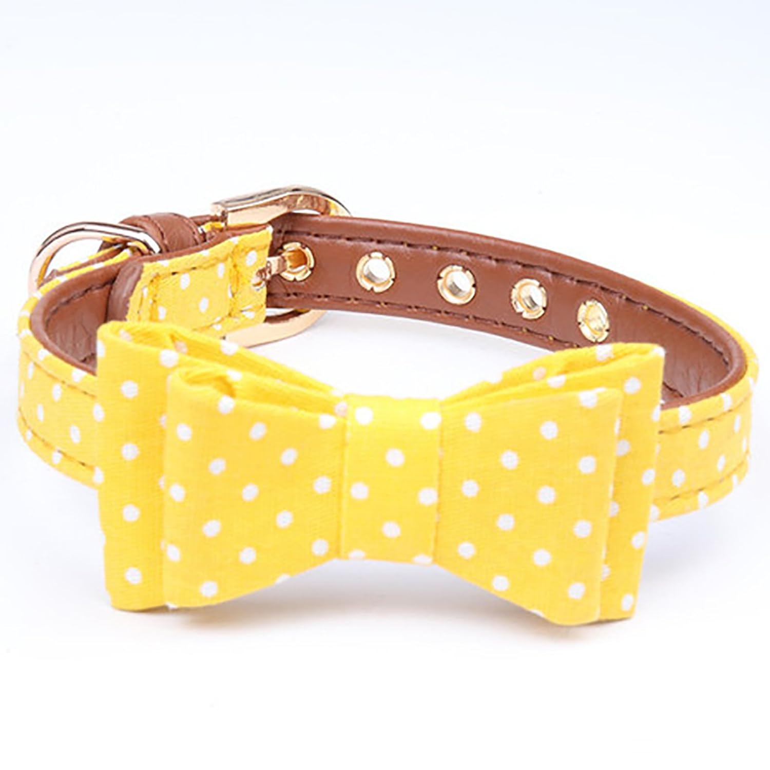 Legendog Cat Collar, Cute Bowtie Cat Collar Buckle Elastic Yellow Wave
