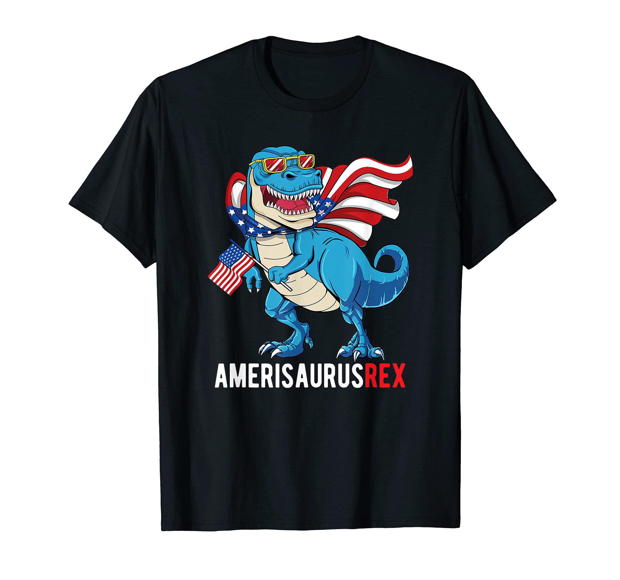 Amerisaurus T-Rex Dinosaur Dino 4th Of July Baby T-Shirt