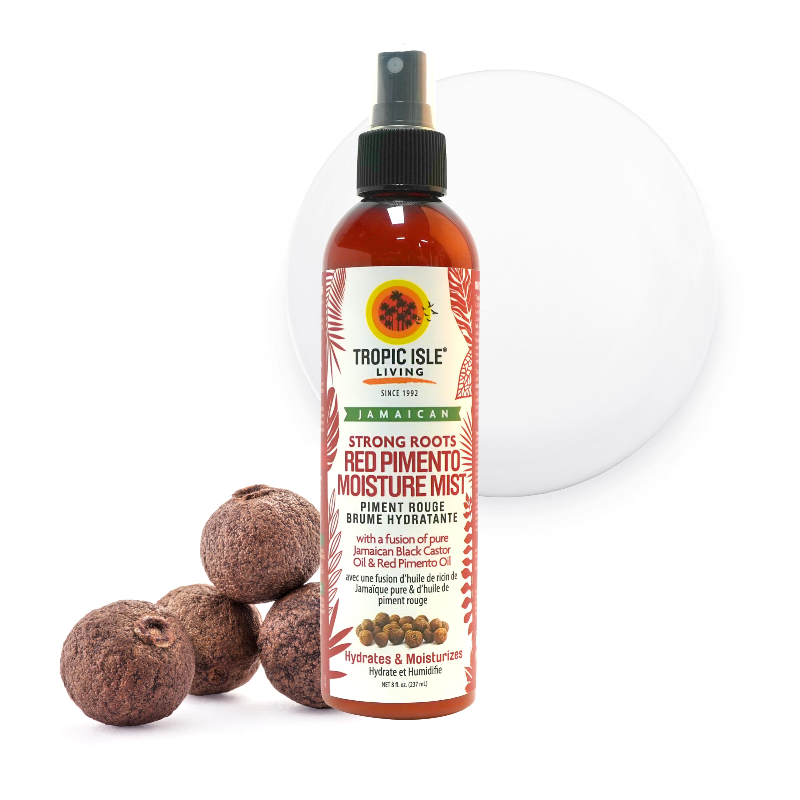 Tropic Isle Living Jamaican Strong Roots Red Pimento Moisture Mist 8oz | Reduce frizz | restoring your hair's natural moisture | improving circulation in the scalp | encourages hair growth