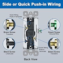 BESTTEN 10 Pack 3-Way Decorator Light Switch, 15A
