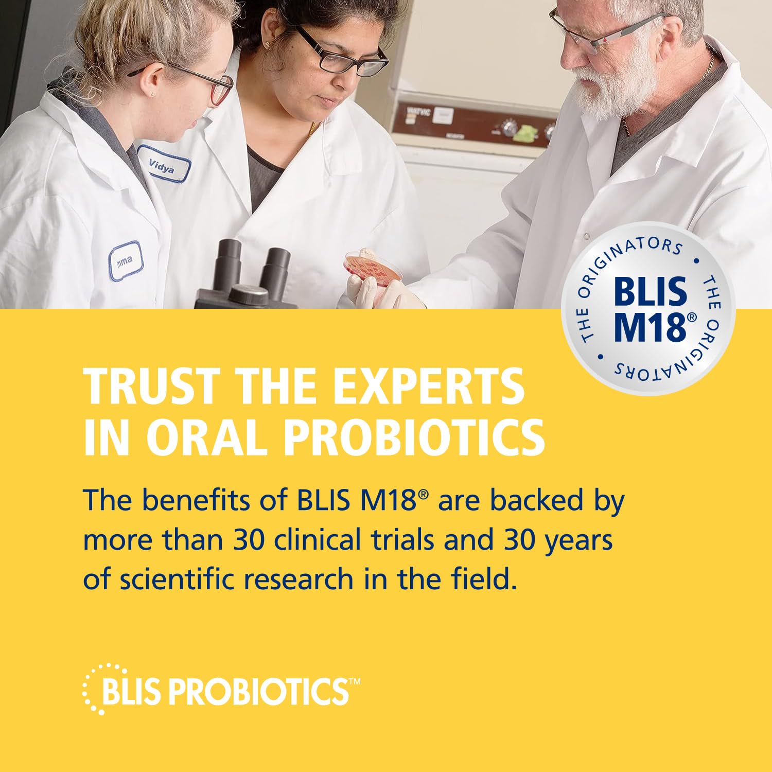 BLIS Teeth & Gums Oral Probiotics Lozenges for Mouth - Most Potent M18 Formula Available, 2.5 Billion CFU - Mouth Probiotic for Tooth and Gum Health, Adults and Kids - 30 Day Supply