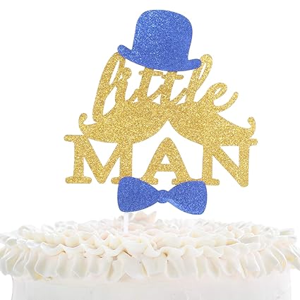 Little Man Birthday Cake Topper Little Gentleman Glitter Hat Mustache Welcome Baby Party Decor It S A Boy Gender Reveal Baby Shower Decoration Amazon Com Grocery Gourmet Food