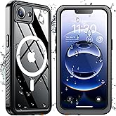 SPIDERCASE Magnetic for iPhone 16e Case Waterproof,Built-in Screen & Camera Lens Protector[IP68 Underwater] [Military Grade Shockproof] Full Body Protection Phone Case, Black