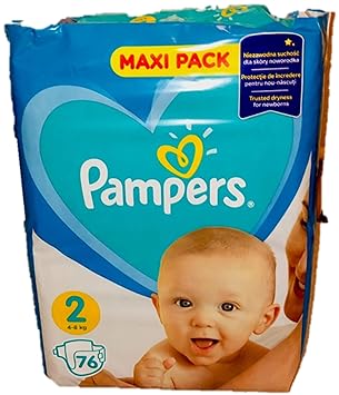 76 Pampers Windeln NEWBORNS Gr. 2, 4-8 Kg, Baumwolle weich