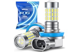 Marsauto H11 H8 Led Fog Light Bulbs or DRL, 10,000 Lumens 6000K White, 48 Chips Fog Lights, H11 Led Bulb 1:1 Mini Size H11/H8/H16 Led Fog Lights, 360° Illumination, Side Marker Lights
