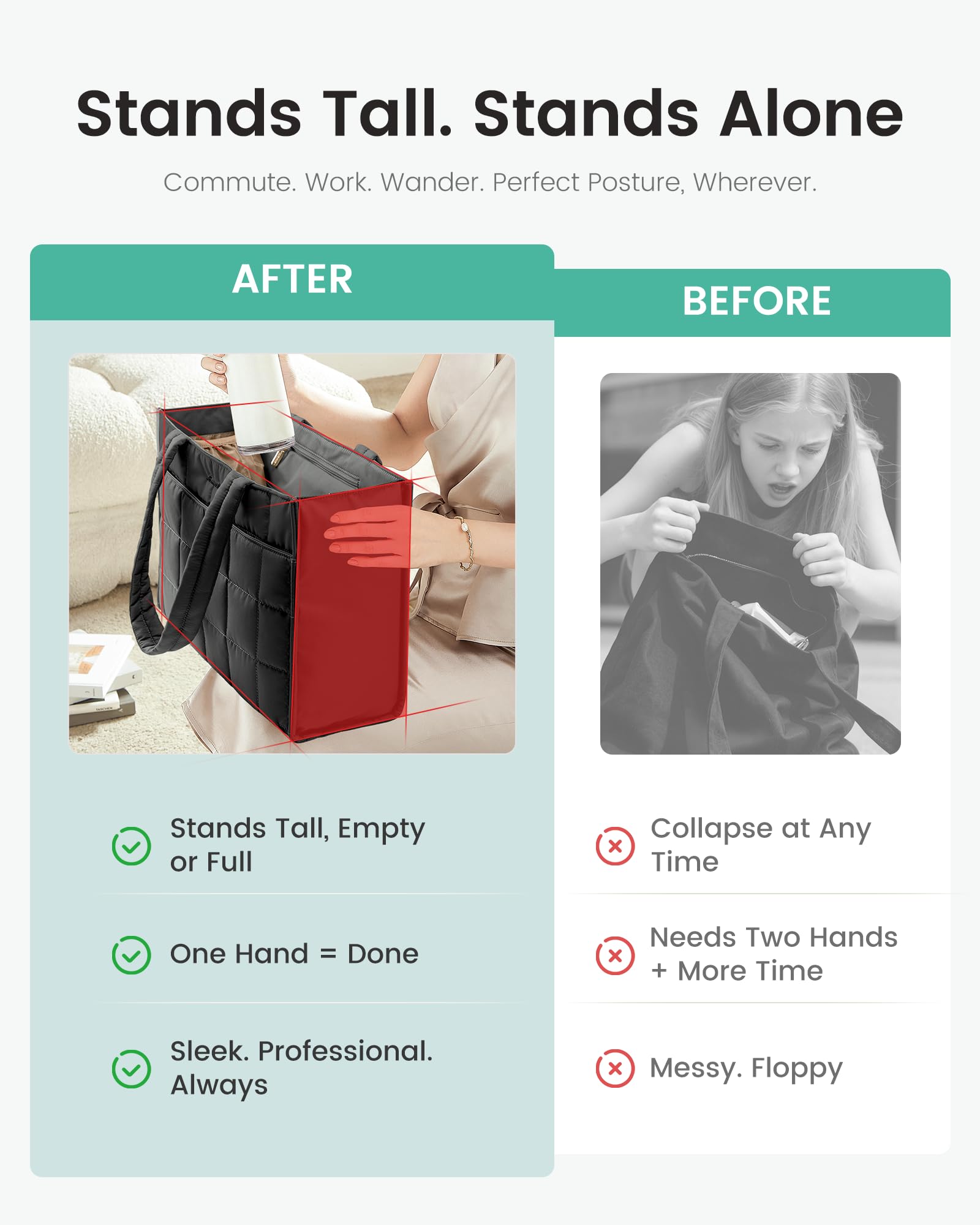 LOVEVOOK Tote Bag for Women, Puffer Work Handbag 15.6 Inch Laptop Purse for Nurse Teacher, Large Quilted Travel Tote Shoulder Bag with Zipper for College Office Clinical Gym, Khaki