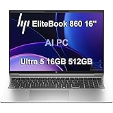 HP EliteBook 860 G11 Business AI PC Laptop (16" FHD+ Anti-Glare, Intel 12-Core Ultra 5 125U (> i7-1355U), 16GB DDR5 RAM, 512G