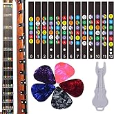 Guitar Fretboard Stickers, Kimlong Color Coded Note Decals Fingerboard Frets Map Sticker for Beginner Learner Practice Fit 6 