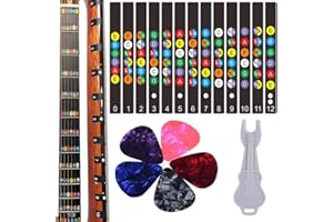 Guitar Fretboard Stickers, Kimlong Color Coded Note Decals Fingerboard Frets Map Sticker for Beginner Learner Practice Fit 6 