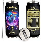 YOPIGOT Aries Constellation Stainless Steel Tumbler With Straw Lid - 17 Oz Zodiac Coffee Mug for Men Women Astrology Fans Birthday Gifts Car Cup