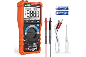 MESTEK Digital Multimeter Voltage Tester TRMS 6000 Counts Volt Meter Ohmmeter Auto-Ranging Accurately Measures AC/DC Voltage Current Resistance Diodes Capacitance Temperature with NCV Live Wire Test