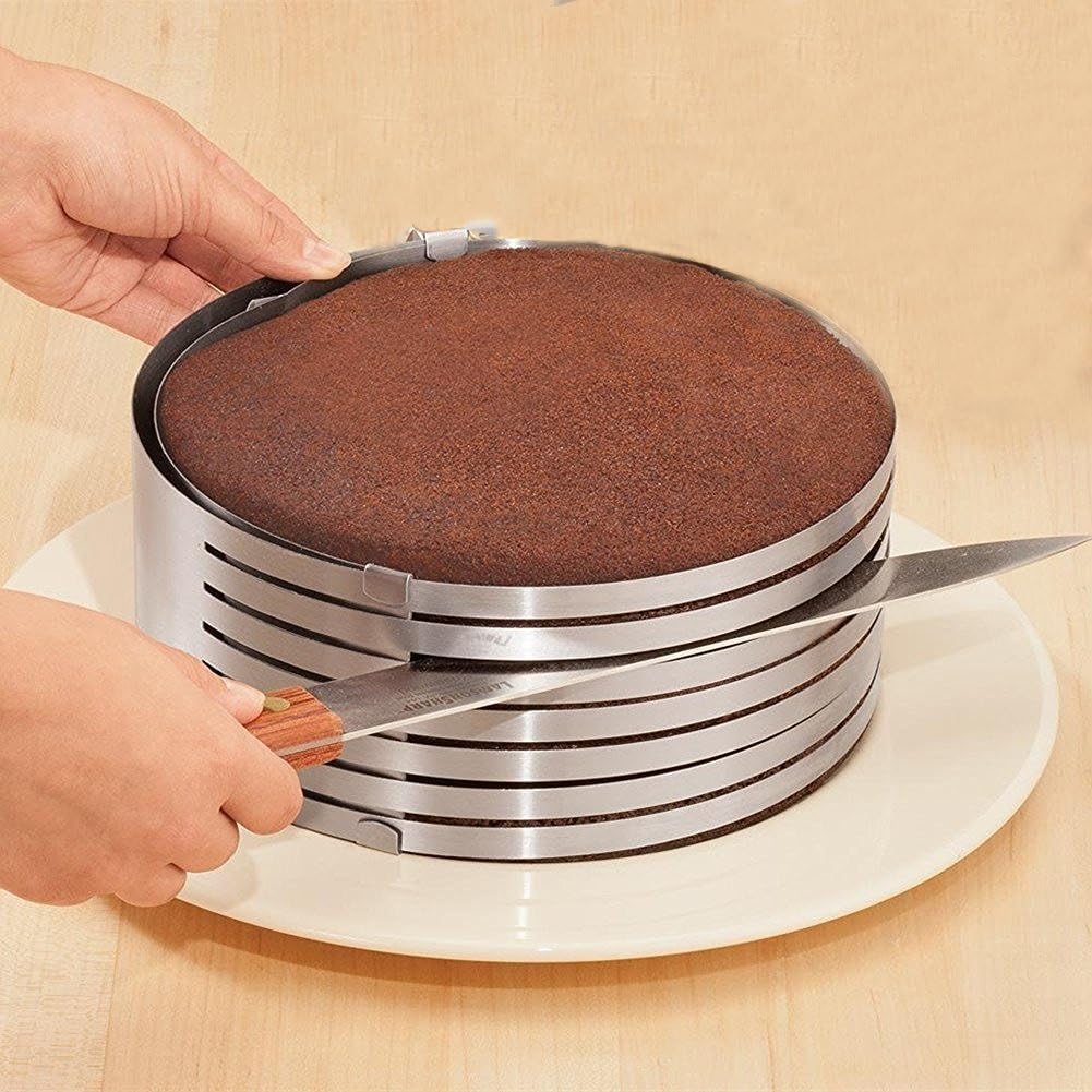 SuperB2C Stainless Steel Bread Slicer Adjustable Size Slicing kit Layer Cake Slicing (7.8Inch)